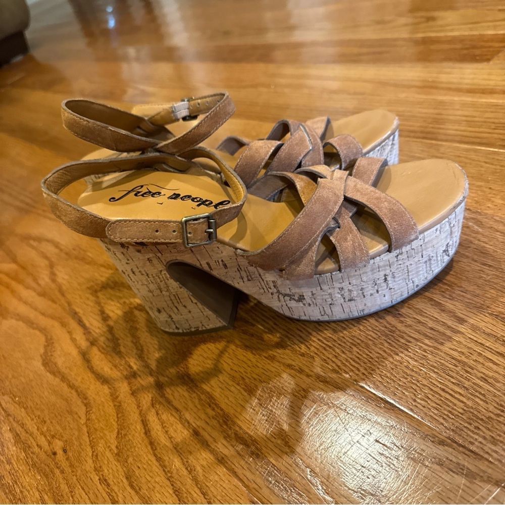 Free People Cork Platform Sandals in Brown - Picture 9 of 9
